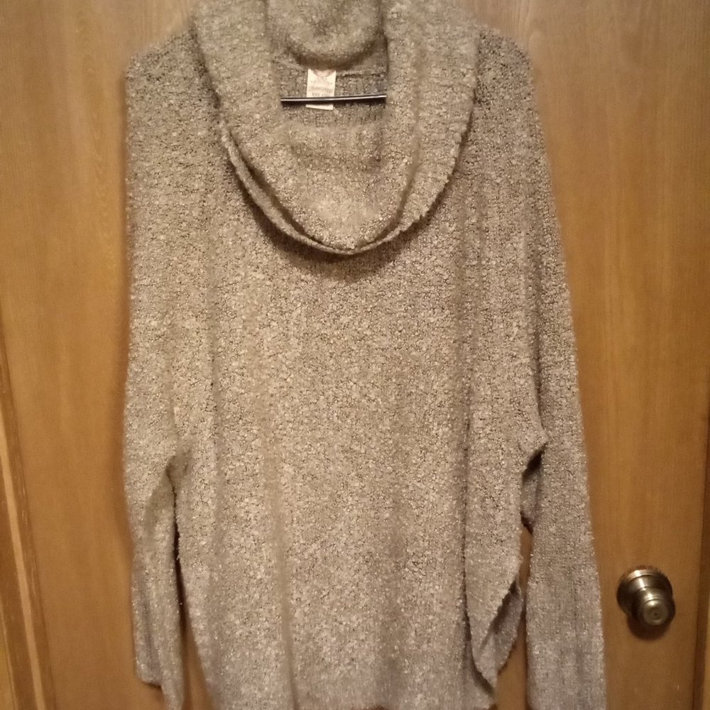 Brown Cowlneck Sweater Boucle Size XXL 20